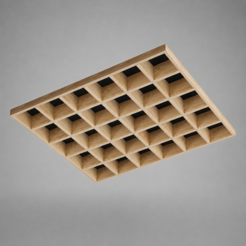 Cubes open wood grid ceiling system
