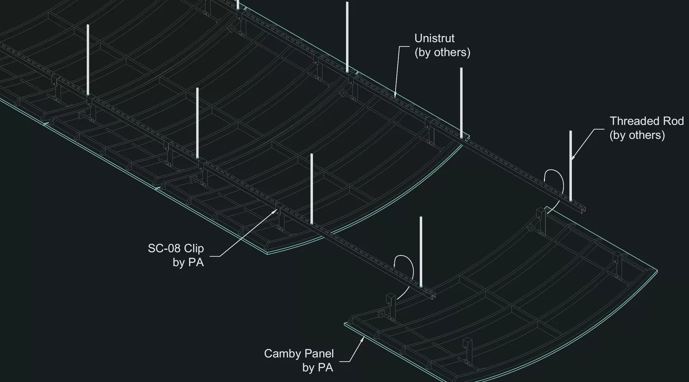 Isometric Panel Installation drawing from the Camby-S1-4896 submittal