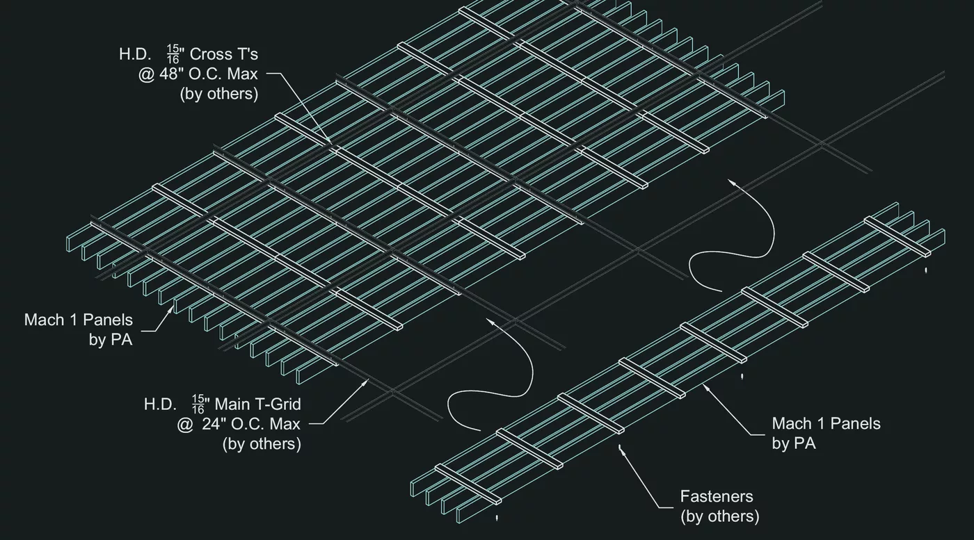 Isometric Panel Installation drawing from the Mach 1-BSW-.50-4-2.25 submittal