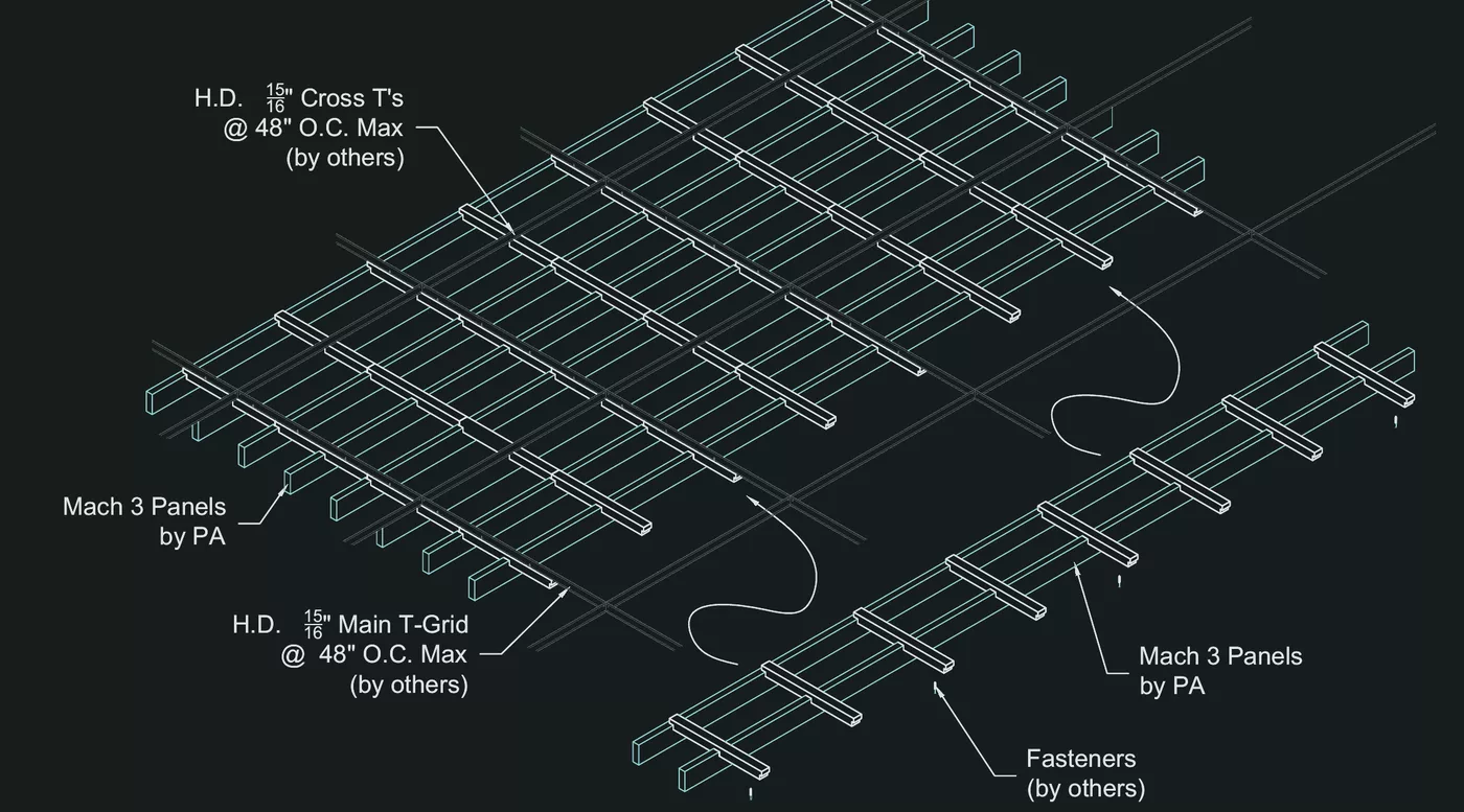 Isometric Panel Installation drawing from the Mach 3-SW-.75-2-3.50 submittal