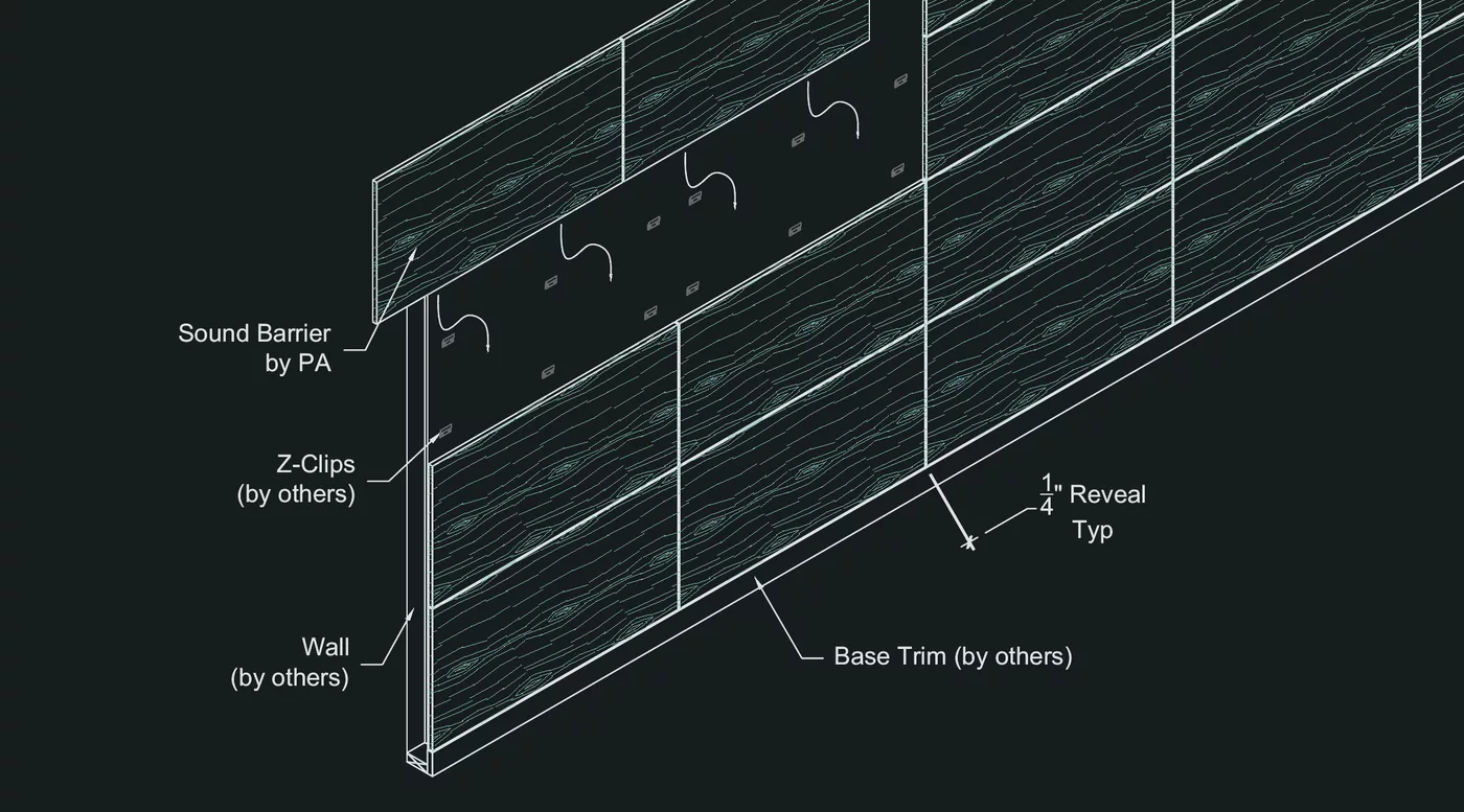 Isometric Panel Installation drawing from the Sound Barrier-Wall submittal