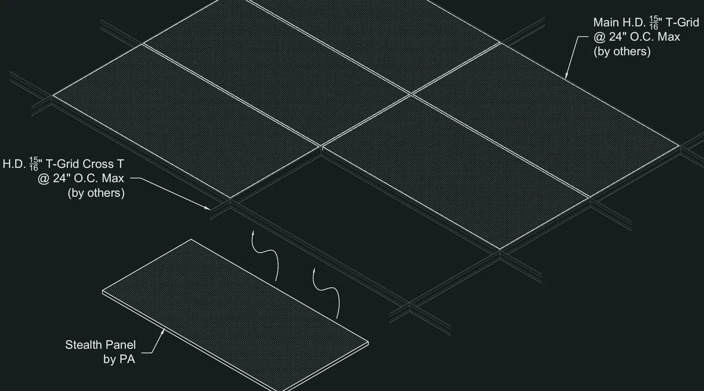 Isometric Panel Installation drawing from the Stealth-MP1-4x8 submittal